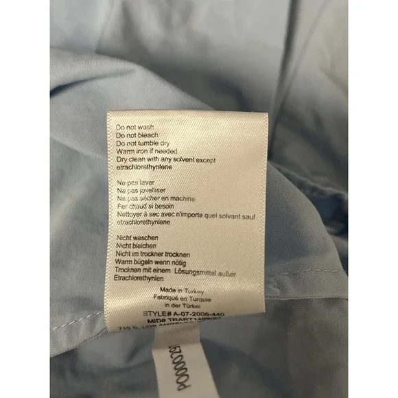 ANINE BING Mika Shirt Blue Medium Oversized Button Up Collar Drop Shoulder - Picture 12 of 12